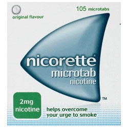 Pharmacy Nicorette Microtab 2mg. 105 Microtabs.
