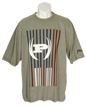 Stripe Flag Logo T/Shirt Grey