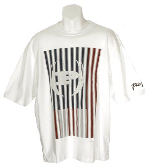 Stripe Flag Logo T/Shirt White