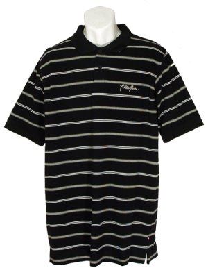 Phat Farm Stripe Polo Shirt Black