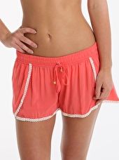 Phax, 1295[^]272906 Colour Mix Lace Detail Shorts - Coral