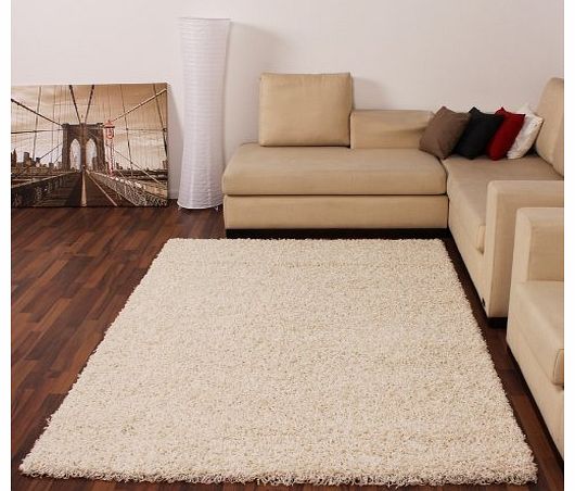 PHC Shaggy Rug High Pile Long Pile Modern Carpet Uni Cream Ivory, Dimension:160x220 cm
