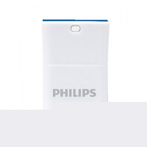 16GB Pico USB 2.0 Flash Drive - White/Blue