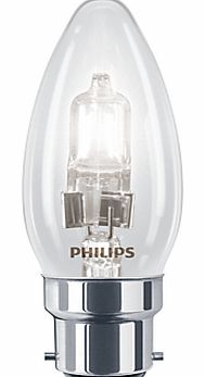 Philips 18W BC Halogen Classic Candle Bulb, Clear