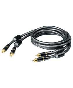 philips 1m 2 RCA to 2 RCA Cable