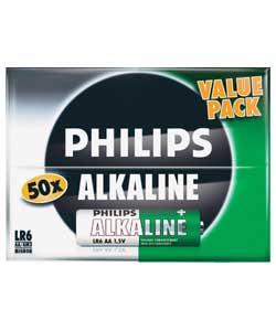 Philips 50AA Alkaline Batteries - 50 Pack