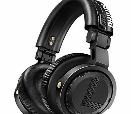 Philips A5PRO/00 DJ Headphones (3500mW RMS, Sensitivity: 105dB, Cable up to 4.7m, Gold-Plated) Including Replaceable Ear Cushions and Innovative Folding Mechanism Black