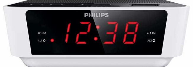Philips AJ3115 Digital FM Clock Radio - White