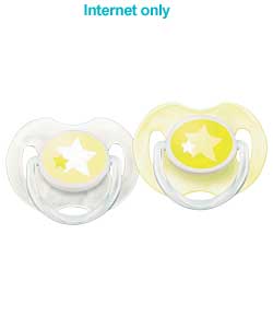 AVENT 0-3m Night-Time Soothers - Pack of 2