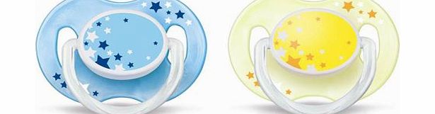 AVENT SCF176/18 Glow in the Dark Night-Time Soother - 0-6 Months - Colors May Vary (Pack of 2)