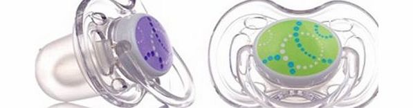 AVENT SCF180/23 BPA-Free Contemporary Freeflow Soothers (0-6 Months) 2 Pack (Color and design may vary)