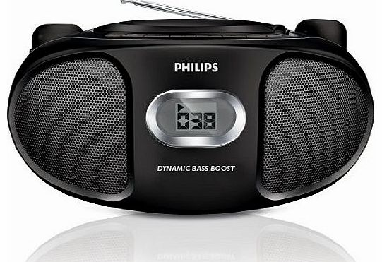 Philips AZ105B/05 Portable CD Player with FM Tuner and Line-In for MP3 Playback - Black (New for 2013)