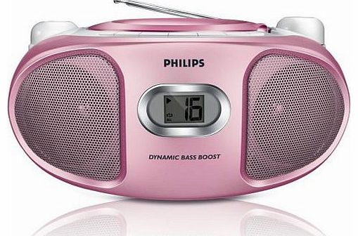 Philips AZ105C/05 Portable CD Player with FM Tuner and Line-In for MP3 Playback - Pink (New for 2013)