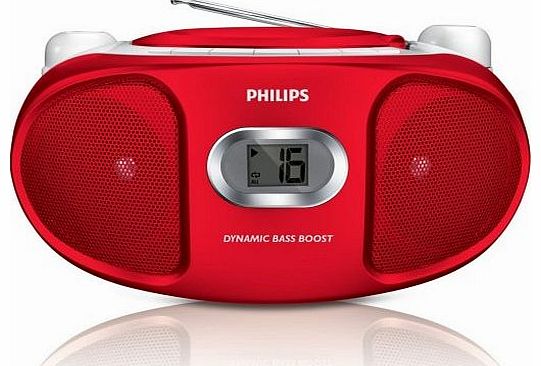 Philips AZ105R/05 Red Portable CD Player with FM Radio
