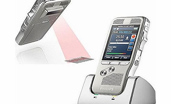 Philips DPM8500 Dictation Machine with Intergrated Barcode Scanner (Silver)