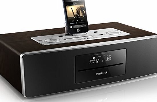 Philips DTB855 Micro Docking Entertainment System with Bluetooth, DAB, CD, FM, USB Dock for lightning Device - Compatible with latest iPhone/iPad