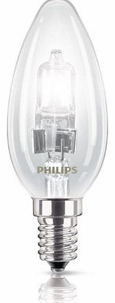 EcoClassic Halogen Candle Light Bulb - Dimmable (Small Edison Screw B35 E14 28 W), Warm White