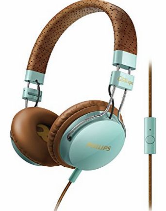 Foldie On Ear CitiScape Headband Headphones - Green/Brown