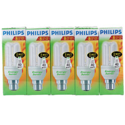philips Genie Energy Saving Lightbulbs 8W BC Pack of 5