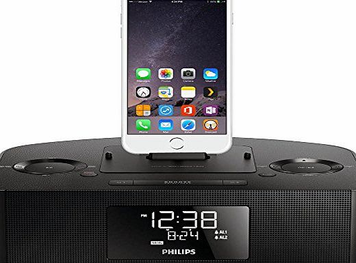 Philips Lightning Connector iPhone 6 Plus / iPhone 6 5 5S 5C / iPad Air / iPad Air 2/ iPad 4 / iPad Mini 2 3 Retina - Speaker Dock Docking Station Cradle Alarm Clock Radio Touch Nano 5G 7G System with