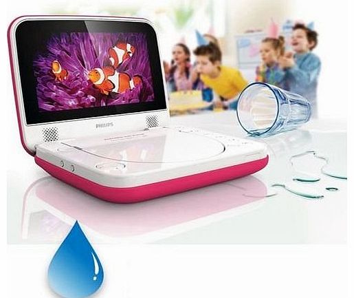 Philips  PD7006P Pink 7`` LCD Portable CD, DVD Player, MP3, JPG, DIVX from USB