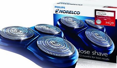 Philishave Norelco HQ9 smart touch-XL/ speed-XL, shaver heads razor blades cutters and foils replacement shaving head 3 pack (does not include head frame)
