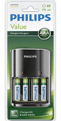 Philips SCB1450NB - Battery charger   4 x AAA batteries