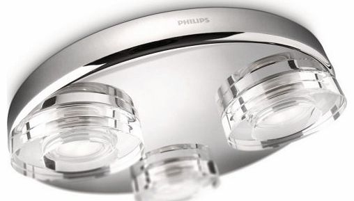 Phillips Consumer Lighting Philips InStyle Mira Bathroom Ceiling Light Chrome (Integrated 3 x 6 Watts LED Bulb)