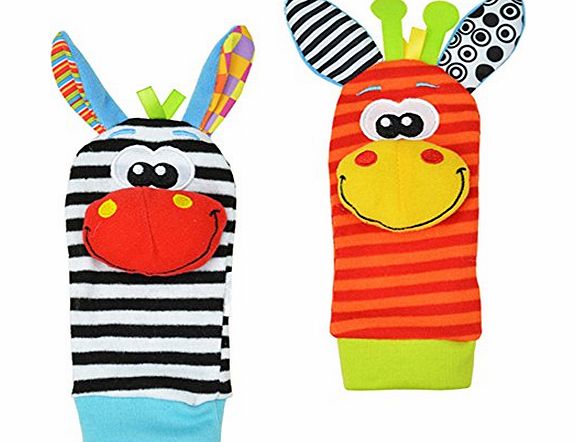 Phoenix B2C UK Cute Infant Baby Kids Foot Socks Rattles Finders Glove Toys Developmental (Type 1)