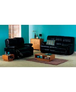 Phoenix Large and Regular Recliner Sofa - Black