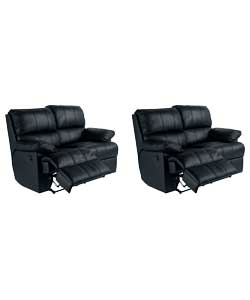 phoenix Recliner Regular and Regular Sofa - Black