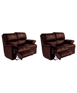 phoenix Regular and Regular Recliner Sofa - Chocolate