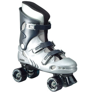 Phoenix Roller Boots, Silver, Size 1
