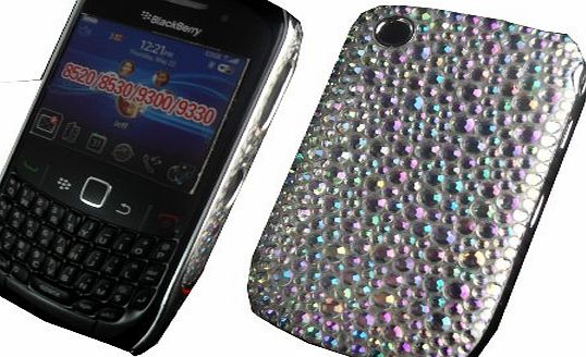 PHONE ACCESSORIES LTD Exclusive Silver Diamond Gem Crystal Shiny Bling Case Cover For Blackberry Curve 8520 9300