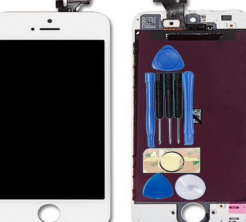 Phonescreentrader For White iPhone 5 5G Touch Screen digitizer and LCD Display Repair Replacement with tools and adhesive