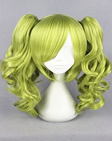 Photo Pal 30 40 cm Light Green Color Dual horsetail Lolita Style Cosplay Wigs For Christmas/Halloween/Cartoon
