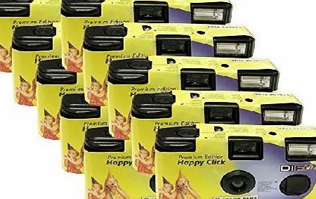 Photo Porst 10x Photo Porst Disposable Camera/Wedding Camera/HC YELLOW (Cameras 27 Photos Flash 10 Pack)