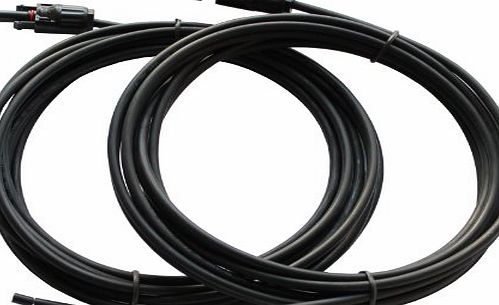 Photonic Universe Pair of 5m 4.0mm single core extension cables with MC4 connectors for solar panels and solar power systems