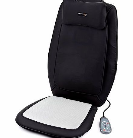 PhysioRoom Ultimate Heated Massage Chair Cushion - Luxury Heated Back & Neck Shiatsu Massager - Portable Massaging Chair with Heat for your Home, Office or Car - Muscle Pain Relief & Relaxatio