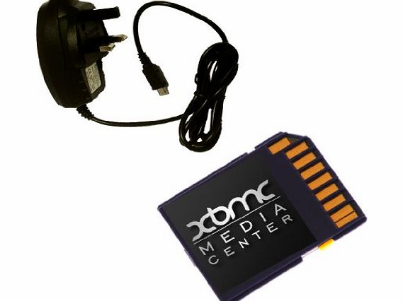 pi-power-up Raspberry Pi compatible SD cards with preloaded XBMC Media Centre with Power Supply 1000mA (16 GB SDHC class 10 with XBMC)