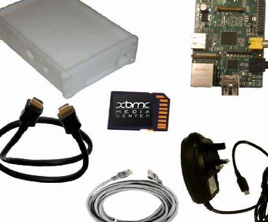 Pi Power Ups Raspberry PI Xbmc media centre starter kit (32 GB SDHC class 10 with XBMC, White case)