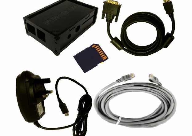 Pi Power Ups Raspberry PI Xbmc media centre starter kit with Raspberry PI New Out Of Box Software(NOOBS) (32 GB SDHC class 10, Black case)