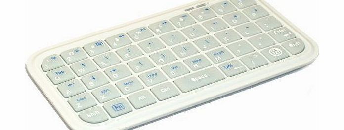 Mini Bluetooth Wireless Keyboard for iPhone 4, iPad, iPaq, PDA, MAC, OS, PS3, Smart Phones, PC Computer. Bonus keyboard case and USB Cable Included - White