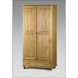 Pickwick - 2 Door 1 Drawer Wardrobe (Solid Pine)