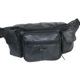 Picnics4fun Bum Bag,Soft Leather By Lorenz Black.