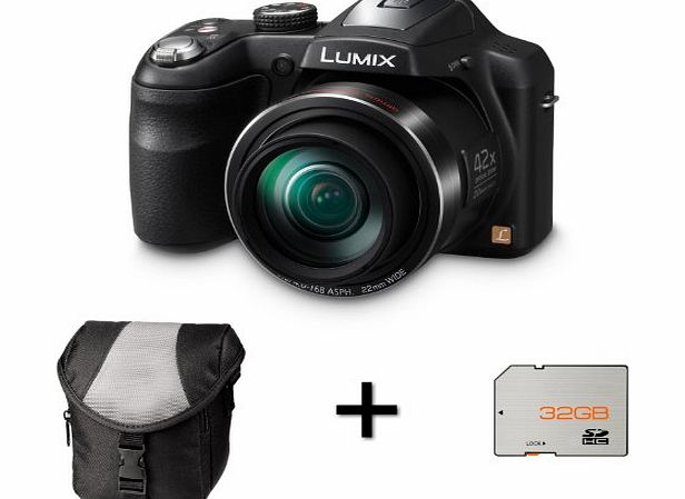 Panasonic Lumix DMC-LZ40 - Black + Case and 32GB Memory Card (20MP, 42x Optical Zoom, 22mm Lens) 3 inch LCD