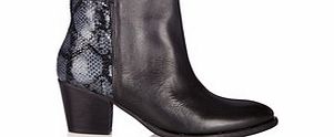 Pieces Ulia black leather ankle boots