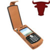 Piel Frama Luxury Leather Case - BlackBerry 8100 Pearl - Black/Tan