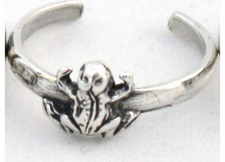 - Body Jewellery - Toe Rings - Sterling Silver Unusual Design Toe Ring - Frog