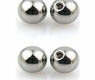 4 x Spare Balls - Pierced & Modified - Body Jewellery - Surgical Steel Screw On Ball - 1.2mm x 3mm (for lip studs, eyebrow bars, tragus bars)